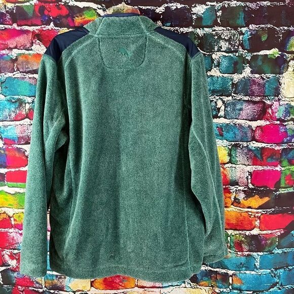 Tommy Bahama Cascade Cozy Half Zip Fleece Sweatshirt Neptune Green Size Large - Picture 6 of 7